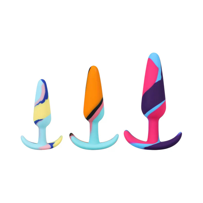 Mood Naughty 1 Kaleidoscope Trainer Silicone Anal Plug Set – 3 Piece Graduated Kit