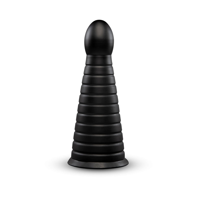 b-Vibe Cone 10in Tapered Ribbed Dildo