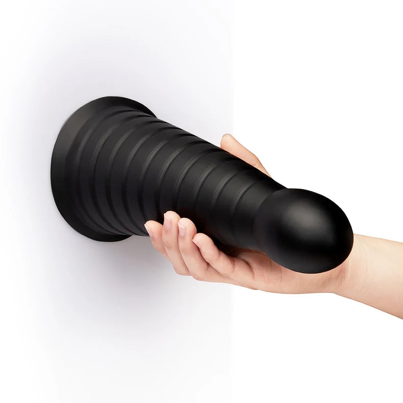 b-Vibe Cone 10in Tapered Ribbed Dildo
