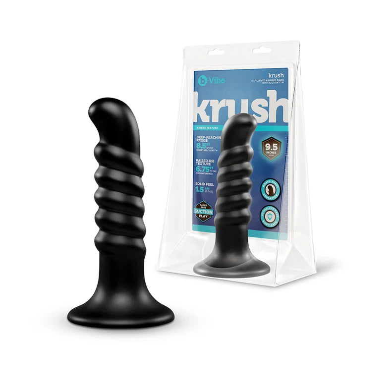 b-Vibe Krush 9.5in Curved Ribbed Dildo