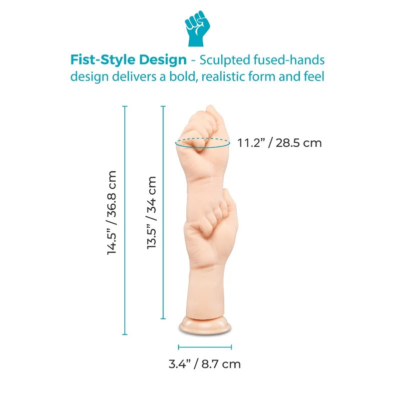 B-Vibe Fist Style Realistic Dildo with Suction Cup 14.5in