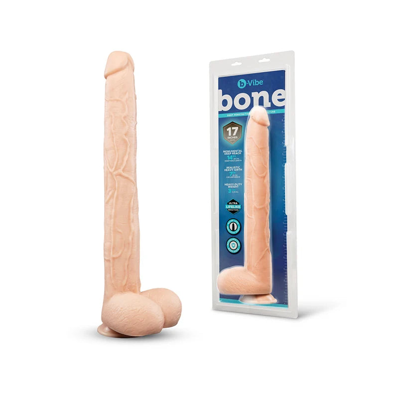 b-Vibe Bone 17in Deep-Insert Suction Dildo