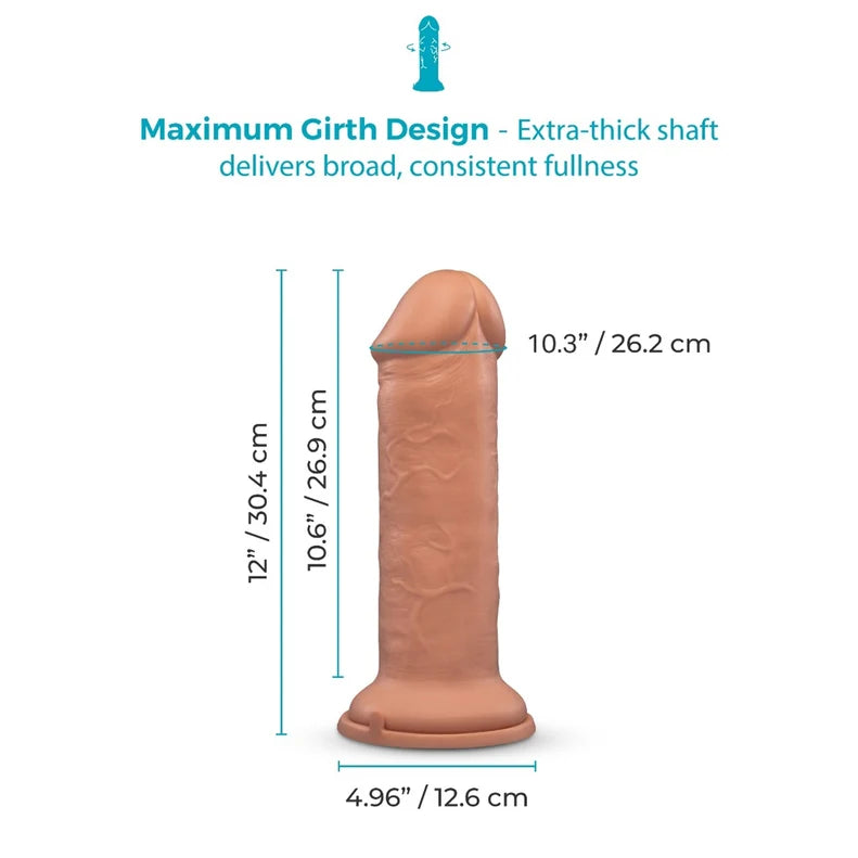 b-Vibe Girth 12in Max-Girth Suction Dildo