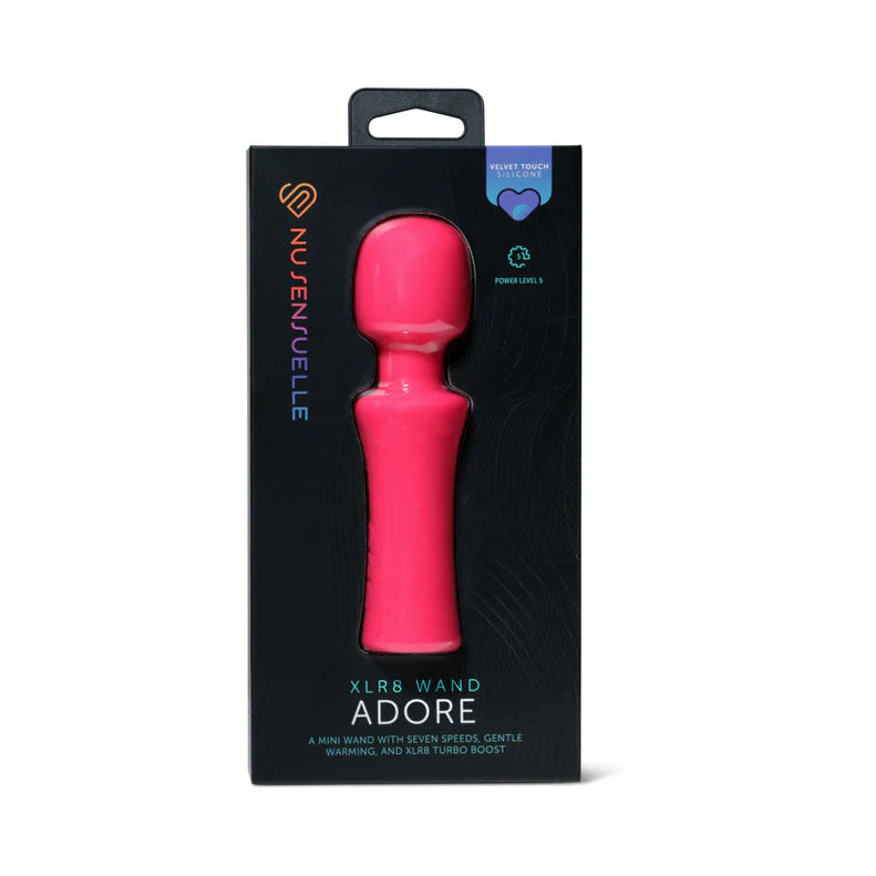 Nu Sensuelle Adore XRL8 Mini Wand – Rechargeable Silicone Massager with Heat