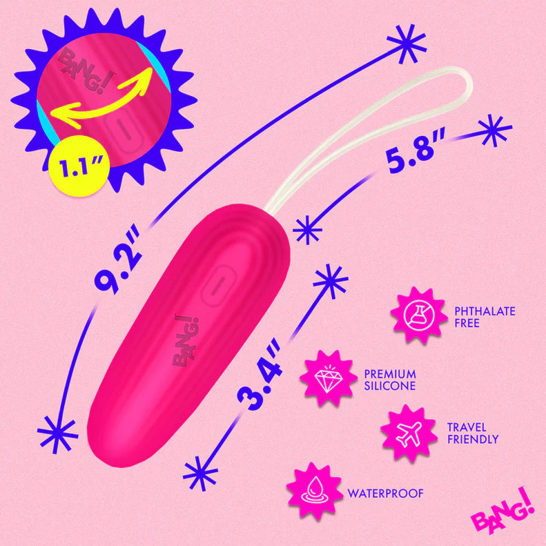 Bang! Silicone Vibrating Egg – Rechargeable Waterproof Internal Vibrator