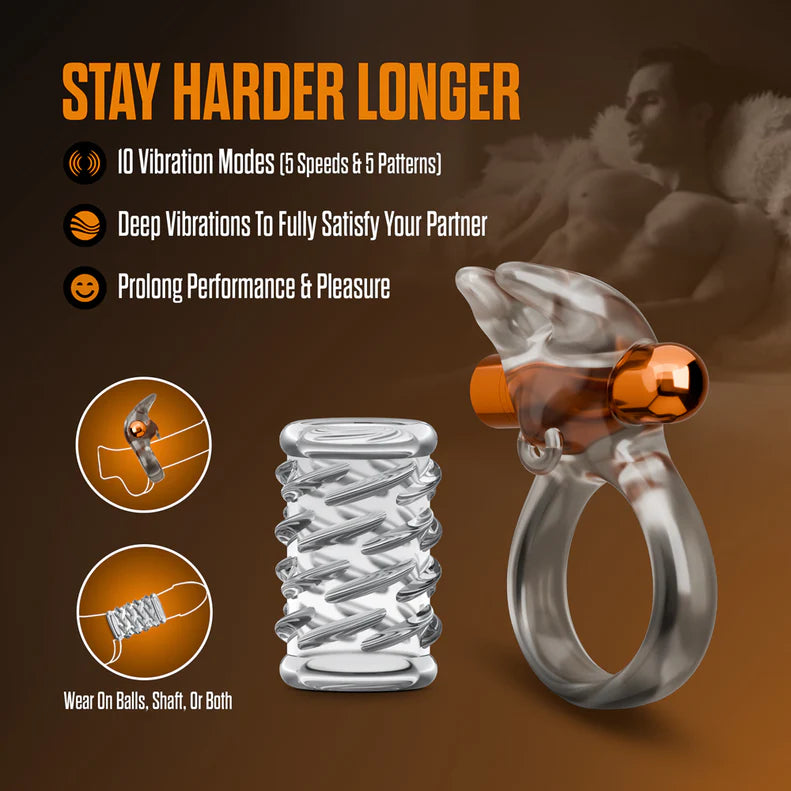 Stay Hard Vibrating Cock Ring Set