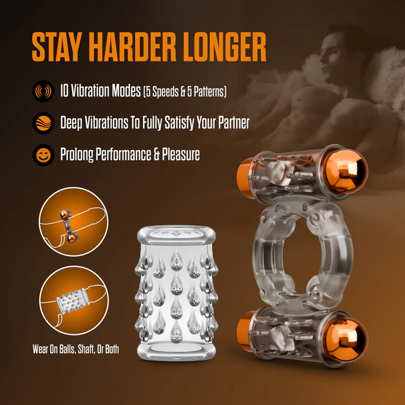 Stay Hard Vibrating Cock Ring Set