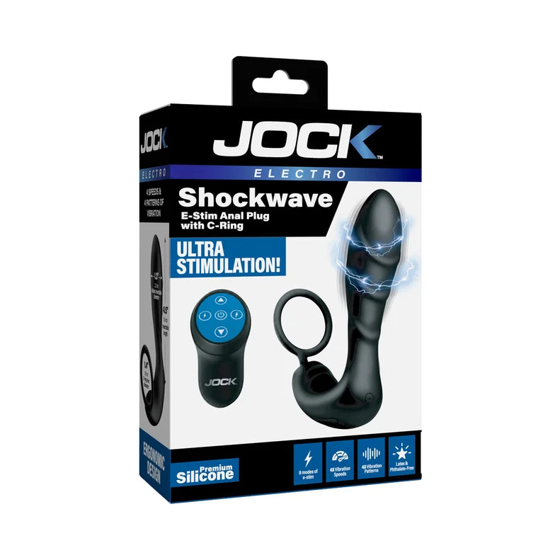 Jock Shockwave E-Stim Anal Plug & Cock Ring