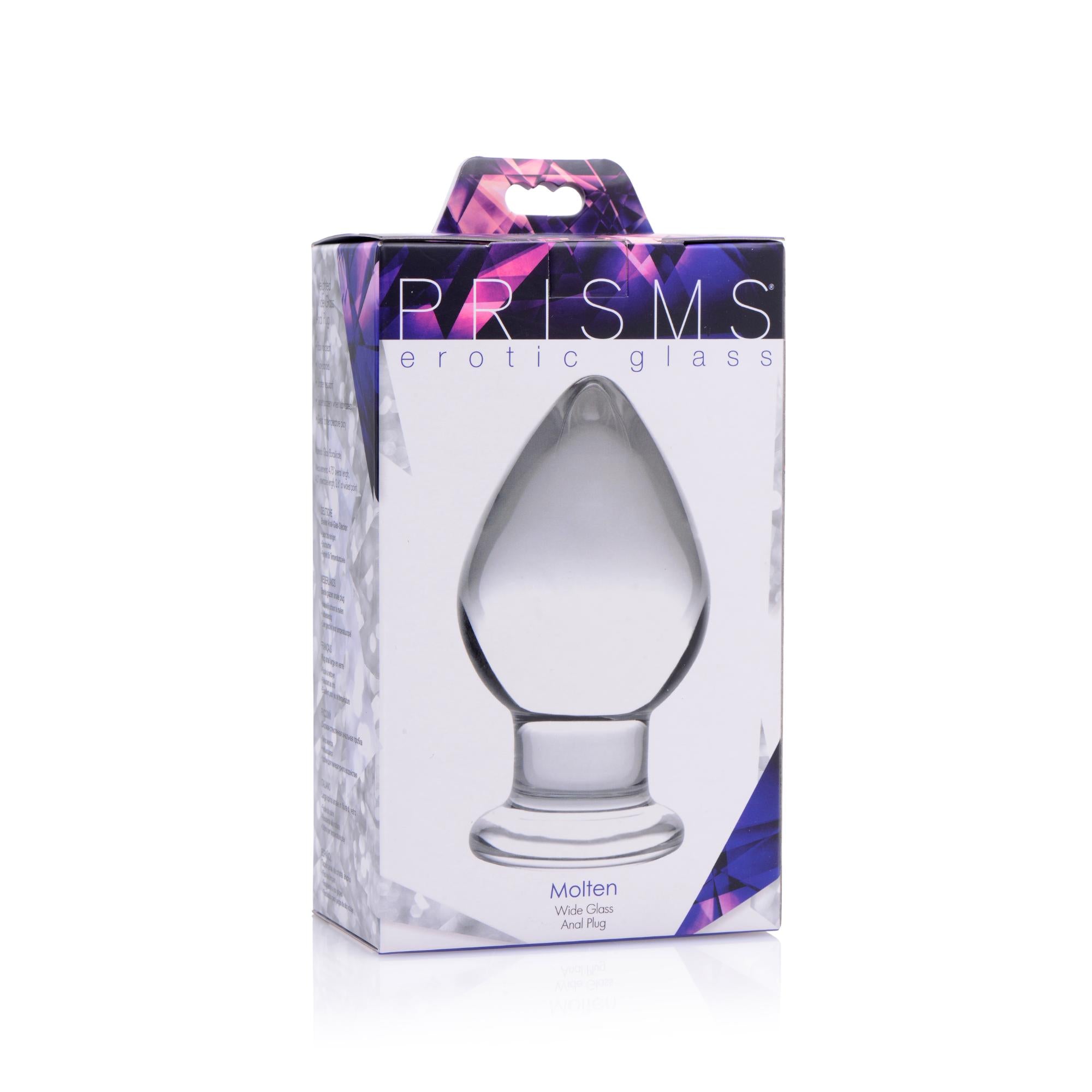 Prisms Erotic Glass Molten Wide Glass Butt Plug