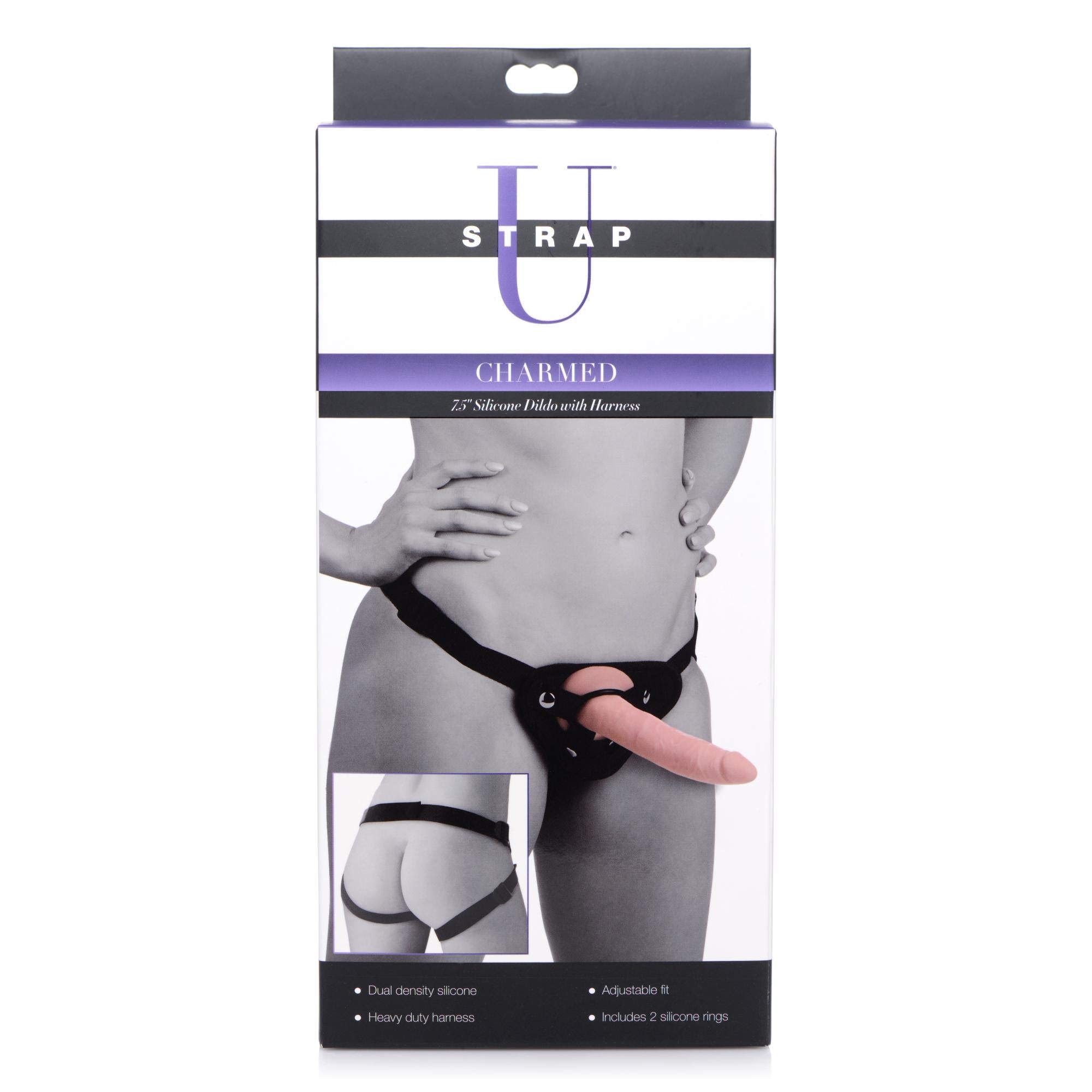 Strap U Charmed 7.5" Silicone Dildo with Harness