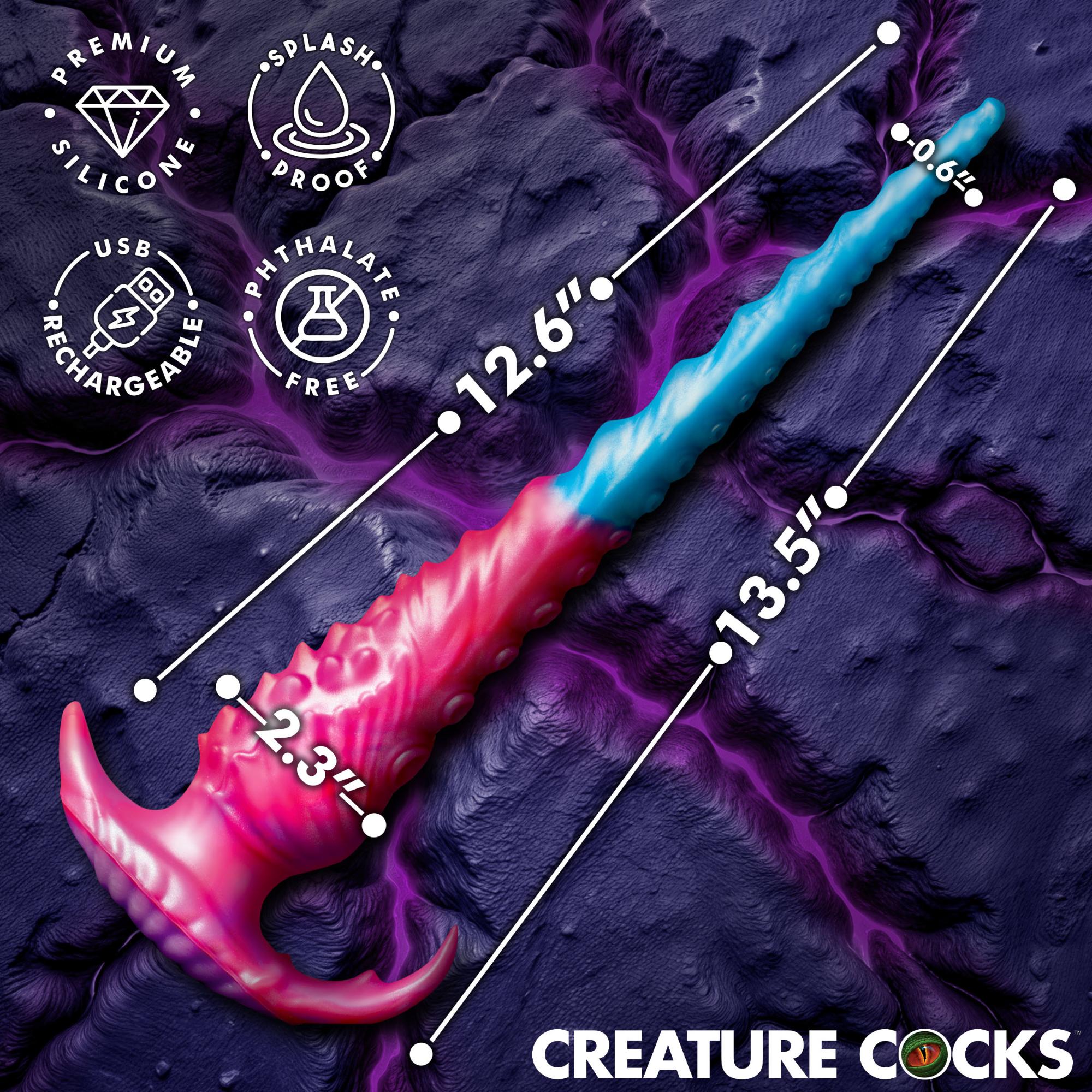 Creature Cocks Eyegor – Thrusting & Vibrating Rechargeable Silicone Dildo with Remote