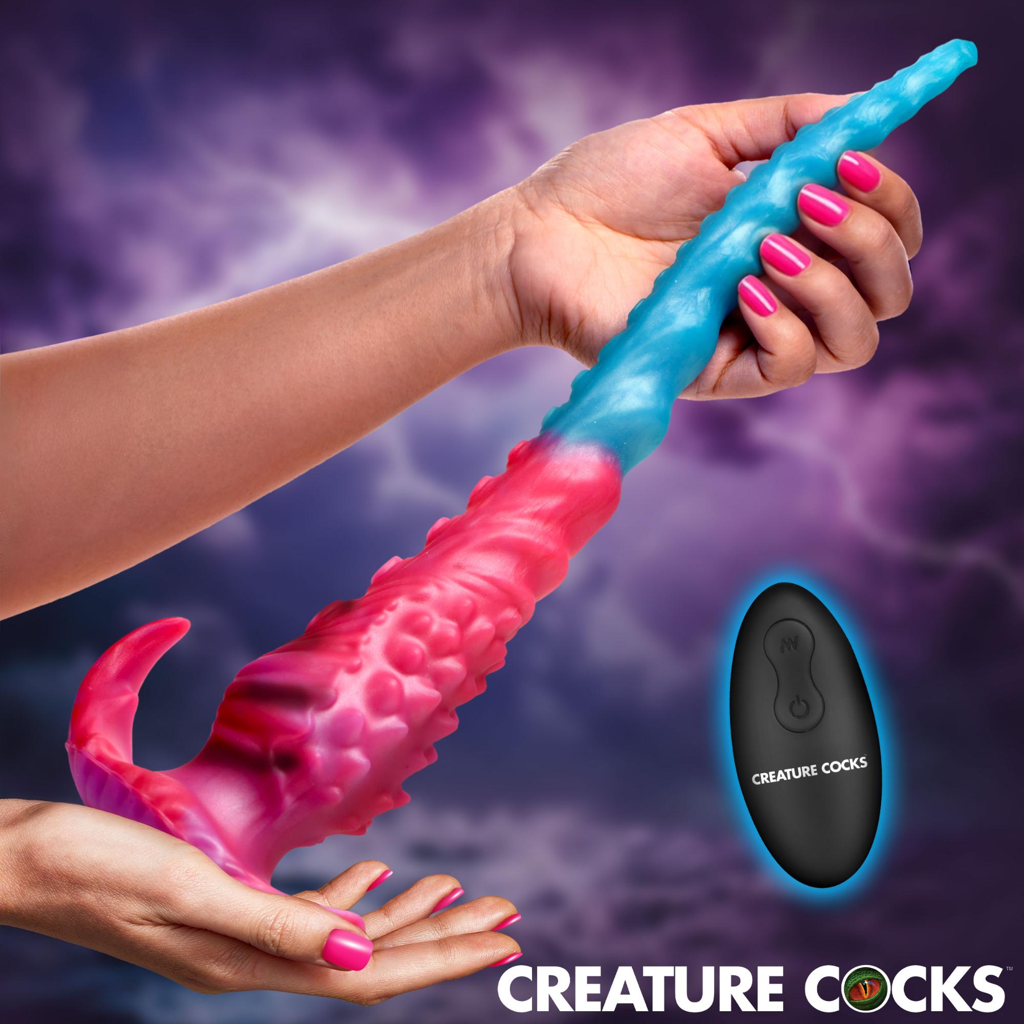 Creature Cocks Eyegor – Thrusting & Vibrating Rechargeable Silicone Dildo with Remote