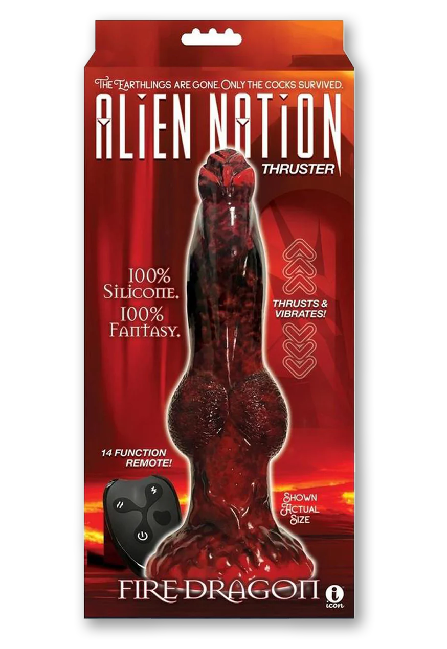 Alien Nation Fire Dragon Silicone Thrusting Dildo with Remote Control