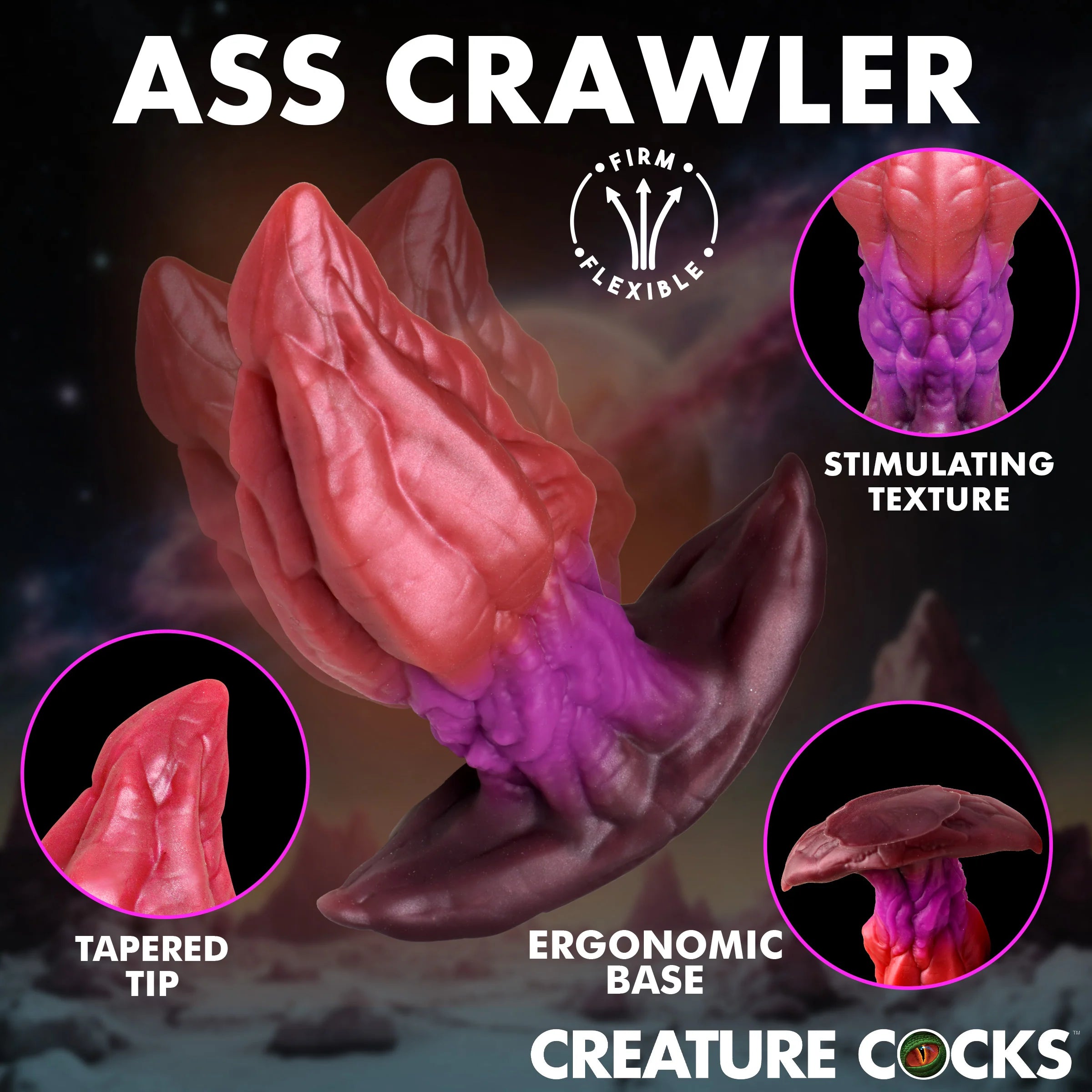 Creature Cocks Crawler Silicone Butt Plug – Fantasy Ribbed Anal Plug