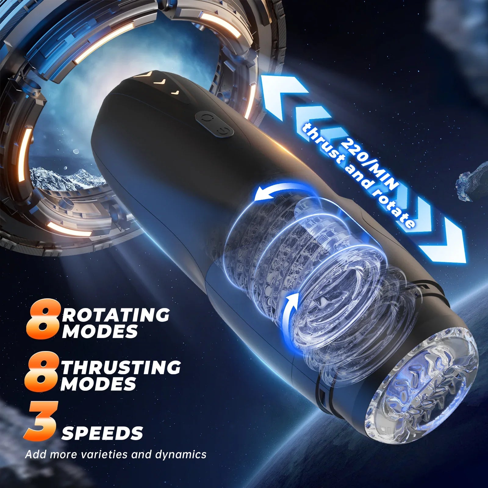 Cyberskin The GALAXYVOY Automatic Male Masturbator with Thrusting & Cyberskin The GALAXYVOY Automatic Male Masturbator with Thrusting &
