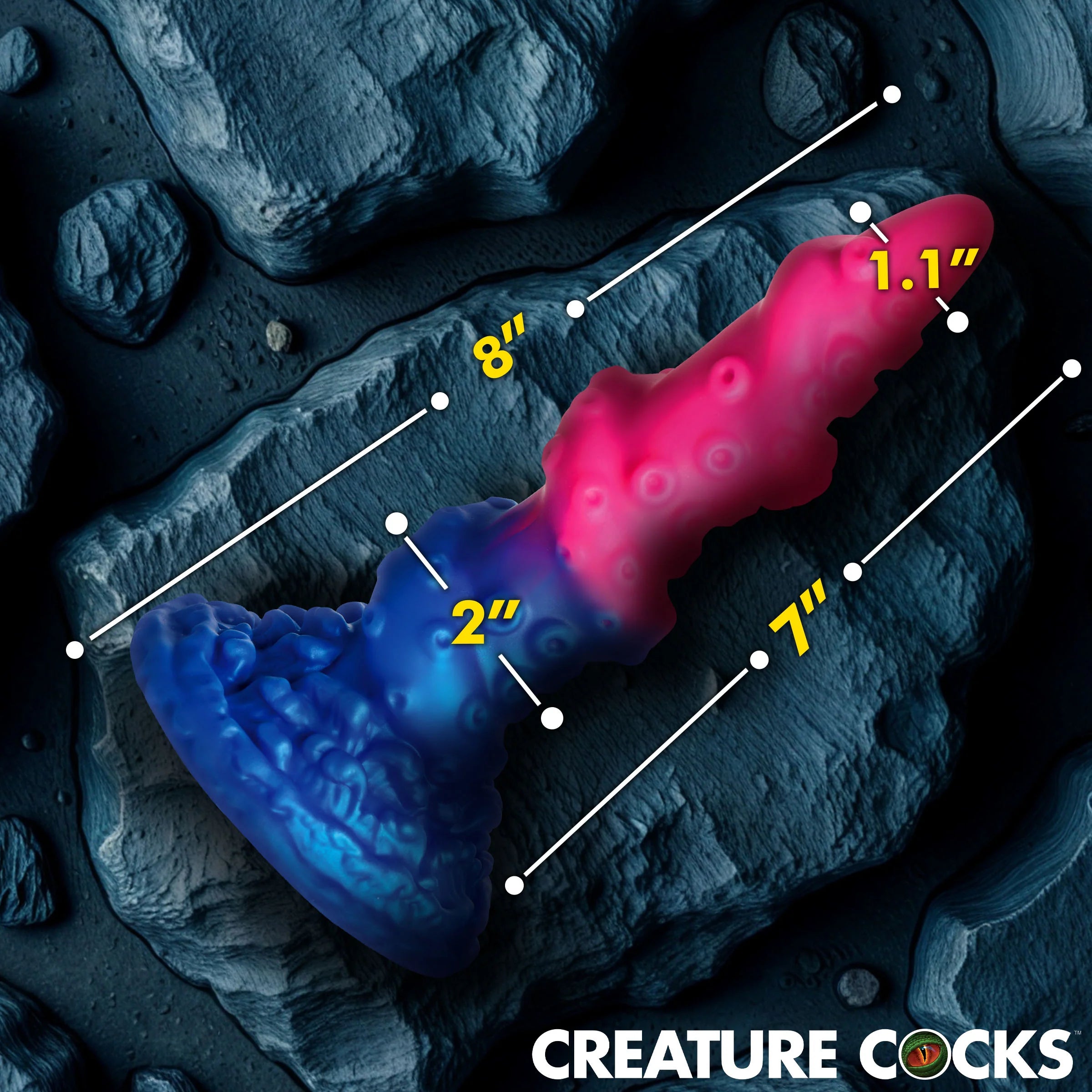 Creature cocks Deluxe Lord Kraken Vibrating Rechargeable Silicone Glow-in-the-Dark Dildo