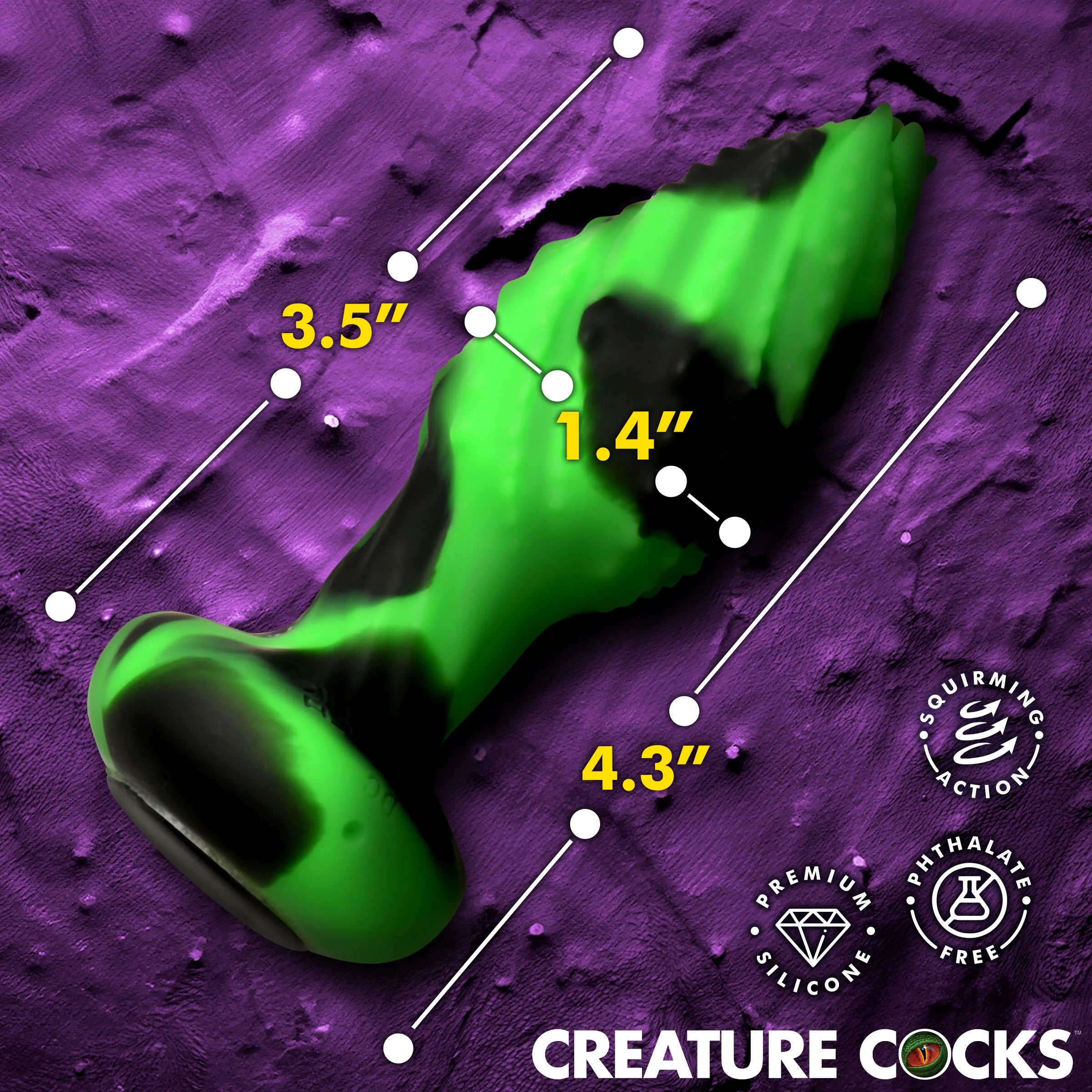 Creature Cocks Eye of the Spawn Vibrating & Squirming Silicone Butt Plug