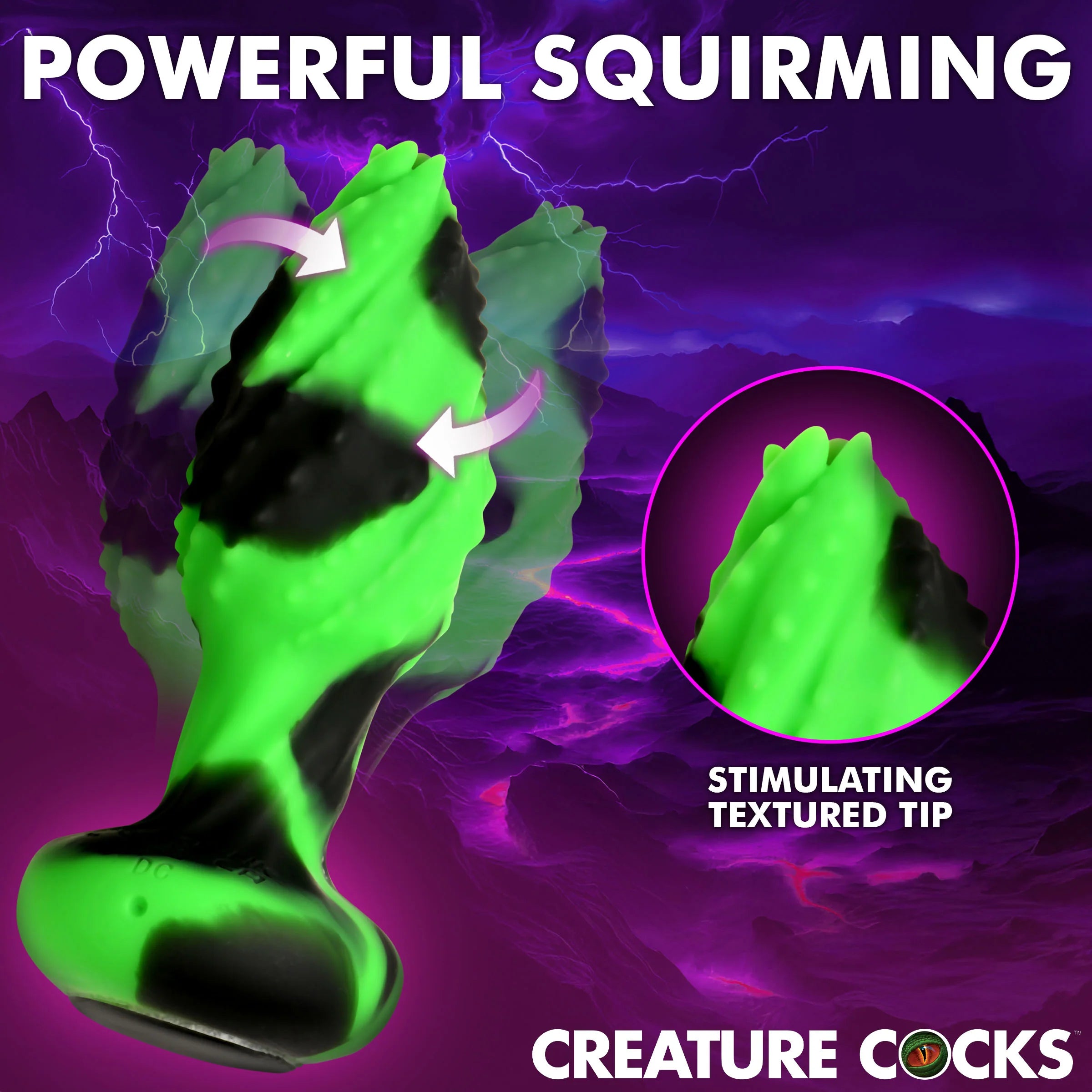 Creature Cocks Eye of the Spawn Vibrating & Squirming Silicone Butt Plug