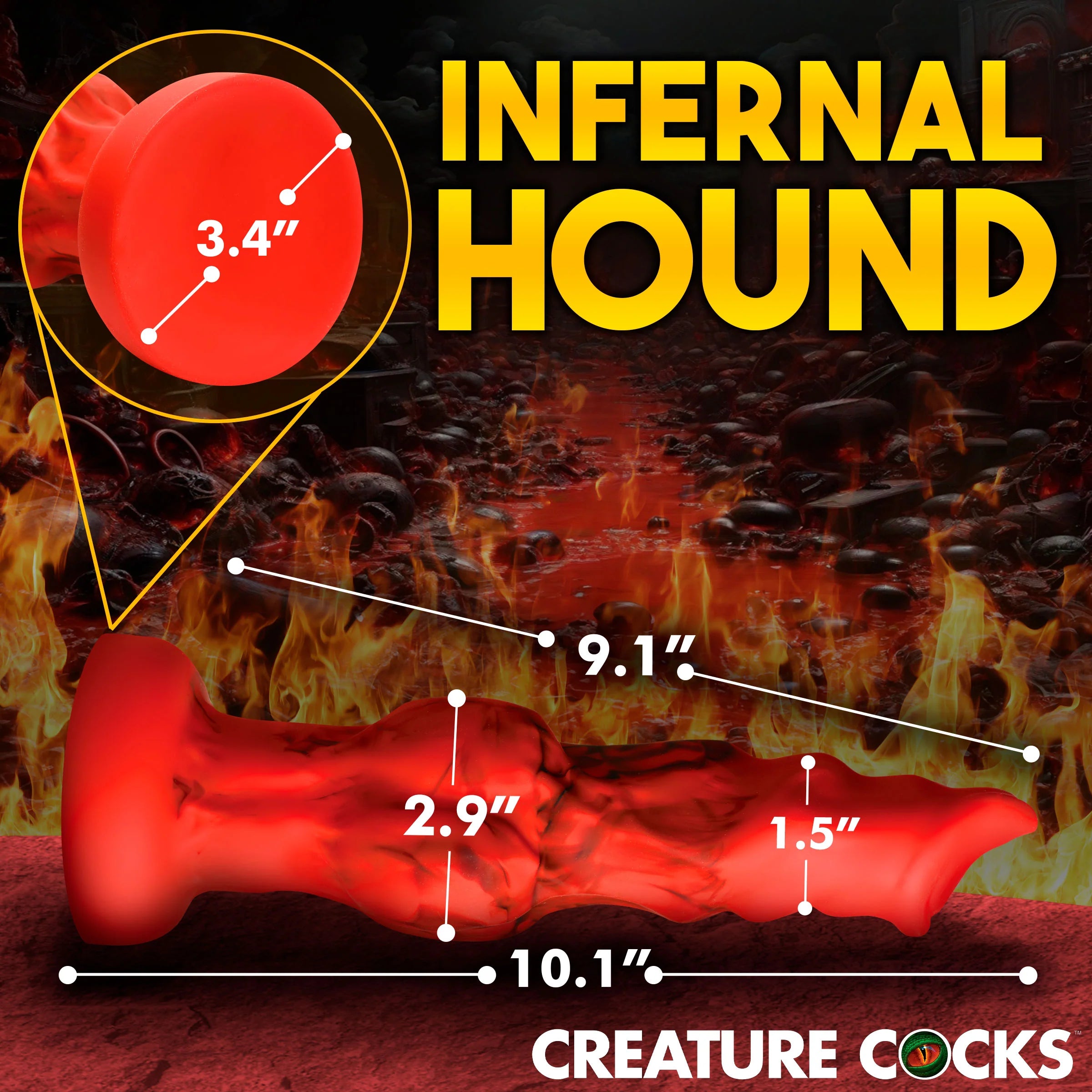 Creature Cocks Fire Hound Silicone Dildo