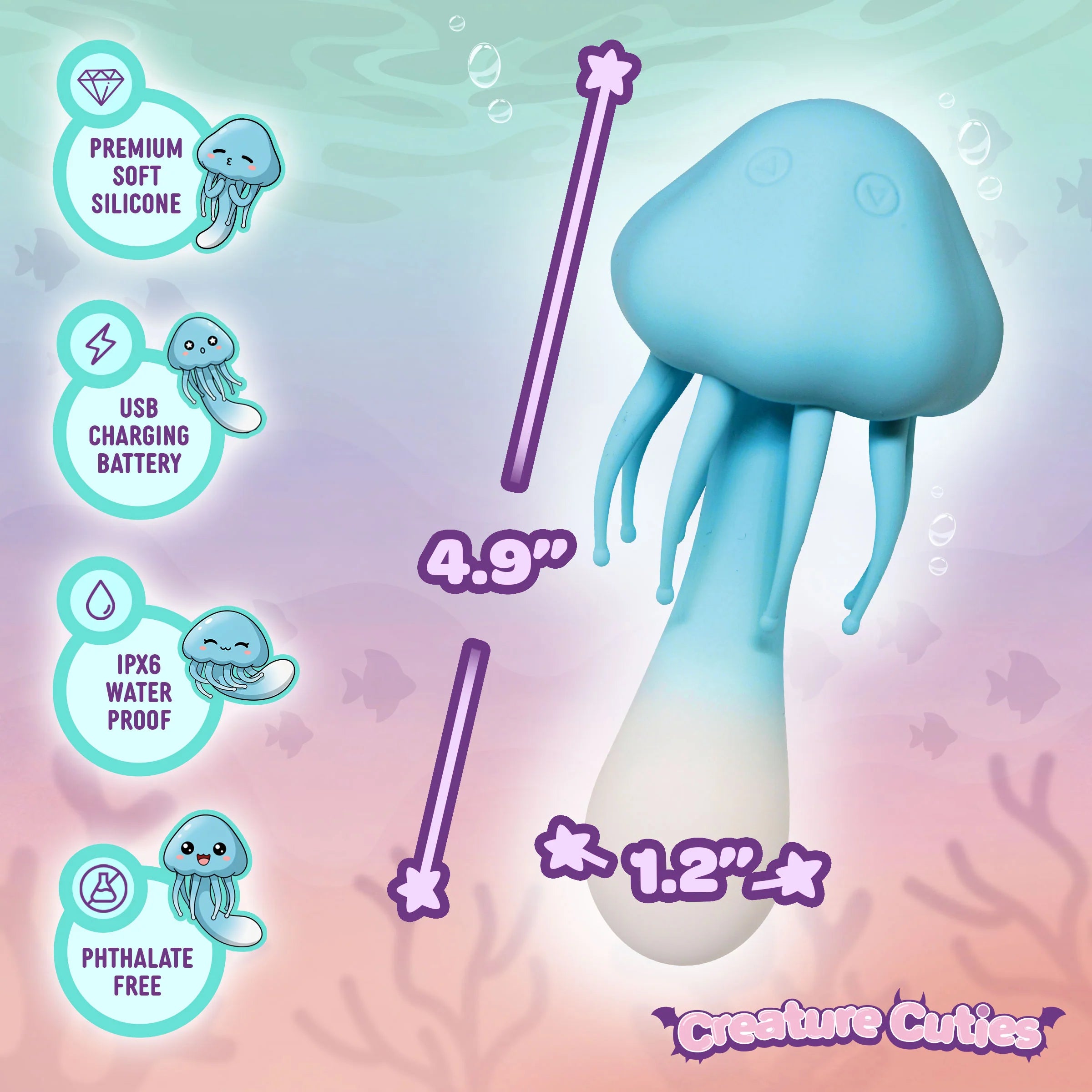 Creature Cuties Jellyvibe Dual Motor Jellyfish Vibrator