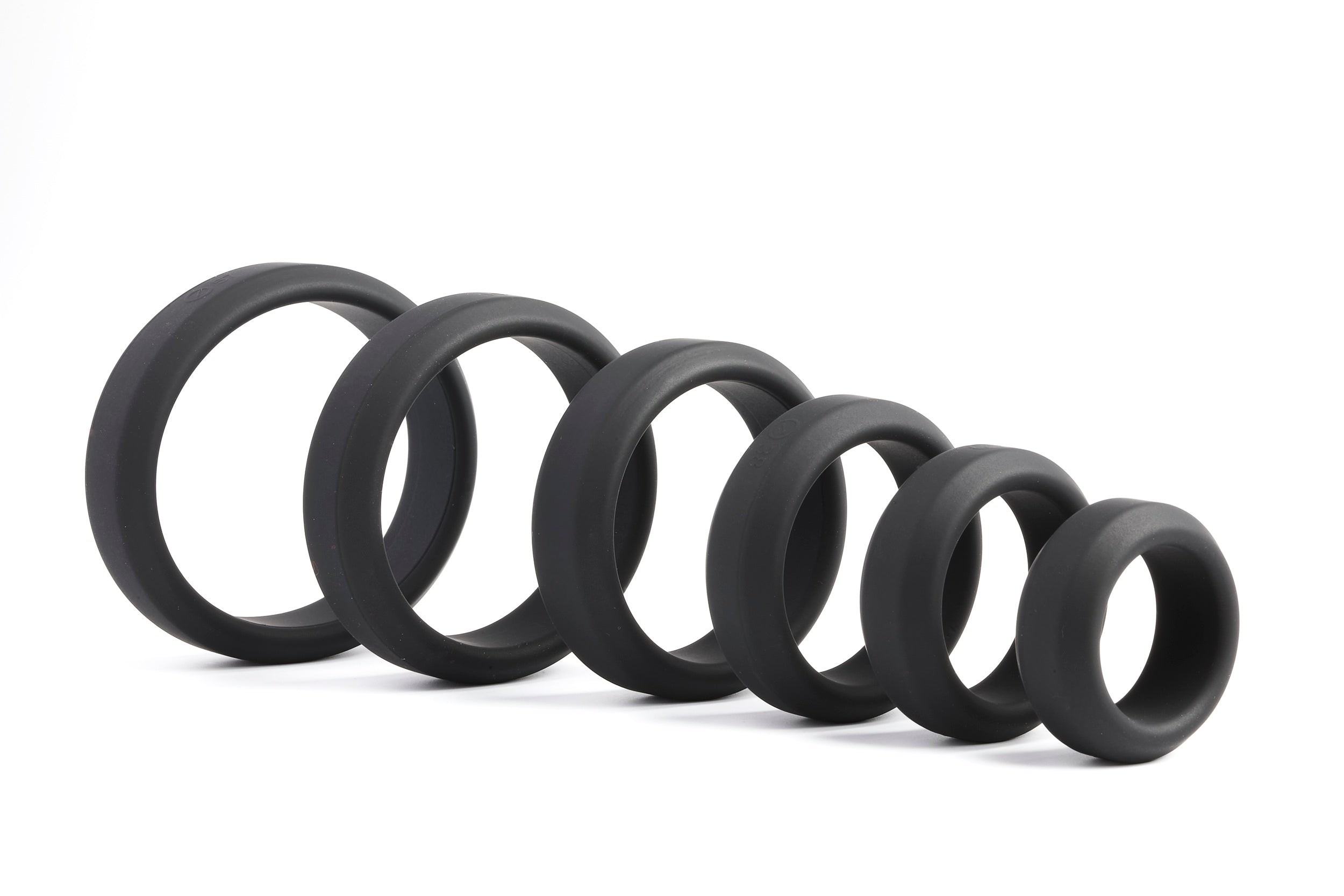 King's Gear King's Fitting Silicone Penis Cock Ring Set 6 Pack - Stretchy Enhancer
