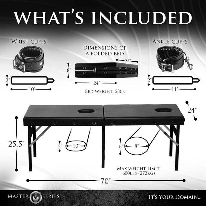 Master Series Extreme Bondage Table – Padded Restraint Platform