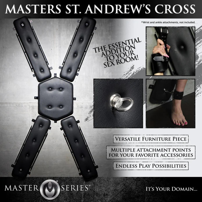Master Series St. Andrew's Cross Wall-Mounted Bondage Frame
