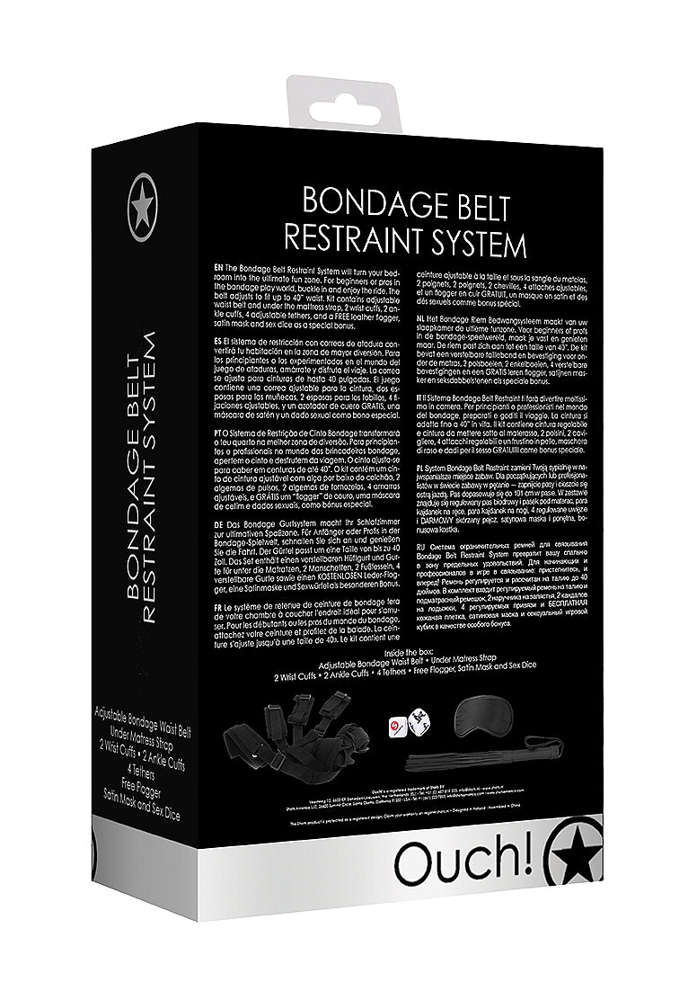 Ouch! Kits Bondage Belt Restraint System 8pc