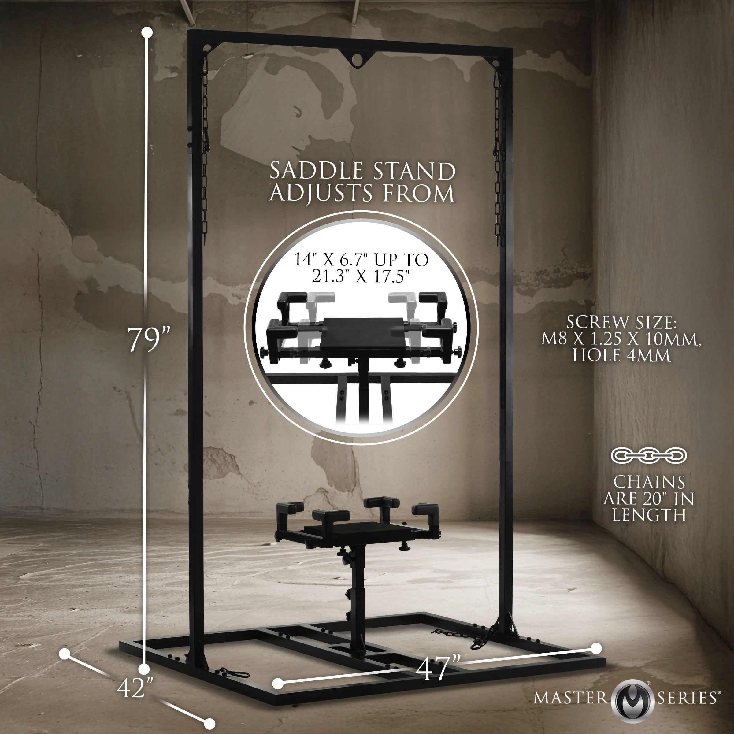 Pleasure Post Saddle Frame – Adjustable Bondage Stand