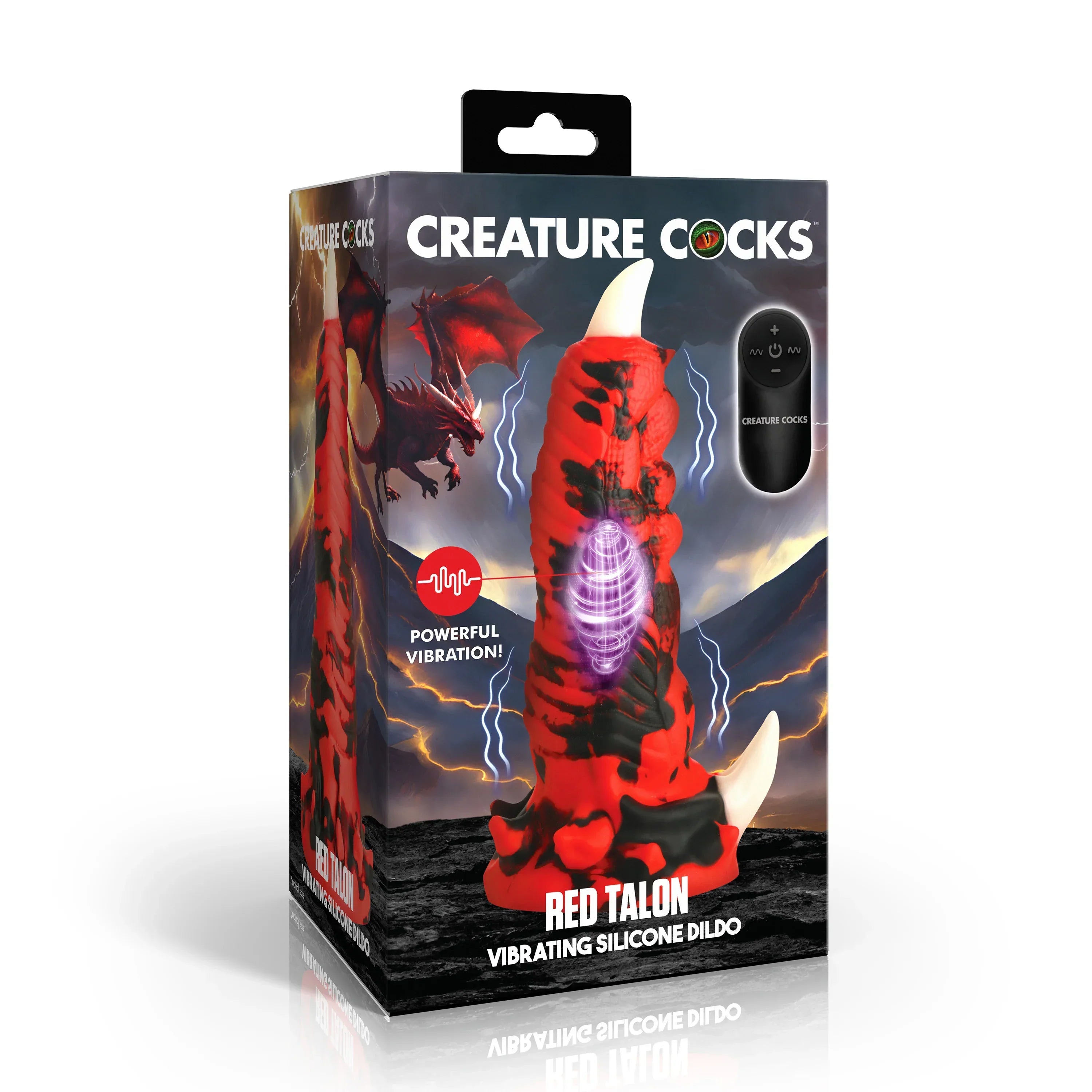 Creature Cocks Red Talon Vibrating Rechargeable Silicone Dildo