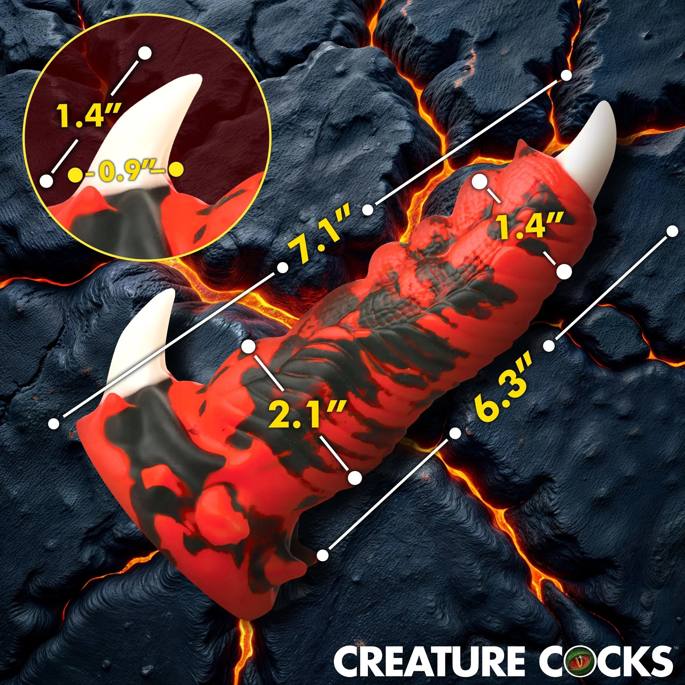 Creature Cocks Red Talon Vibrating Rechargeable Silicone Dildo