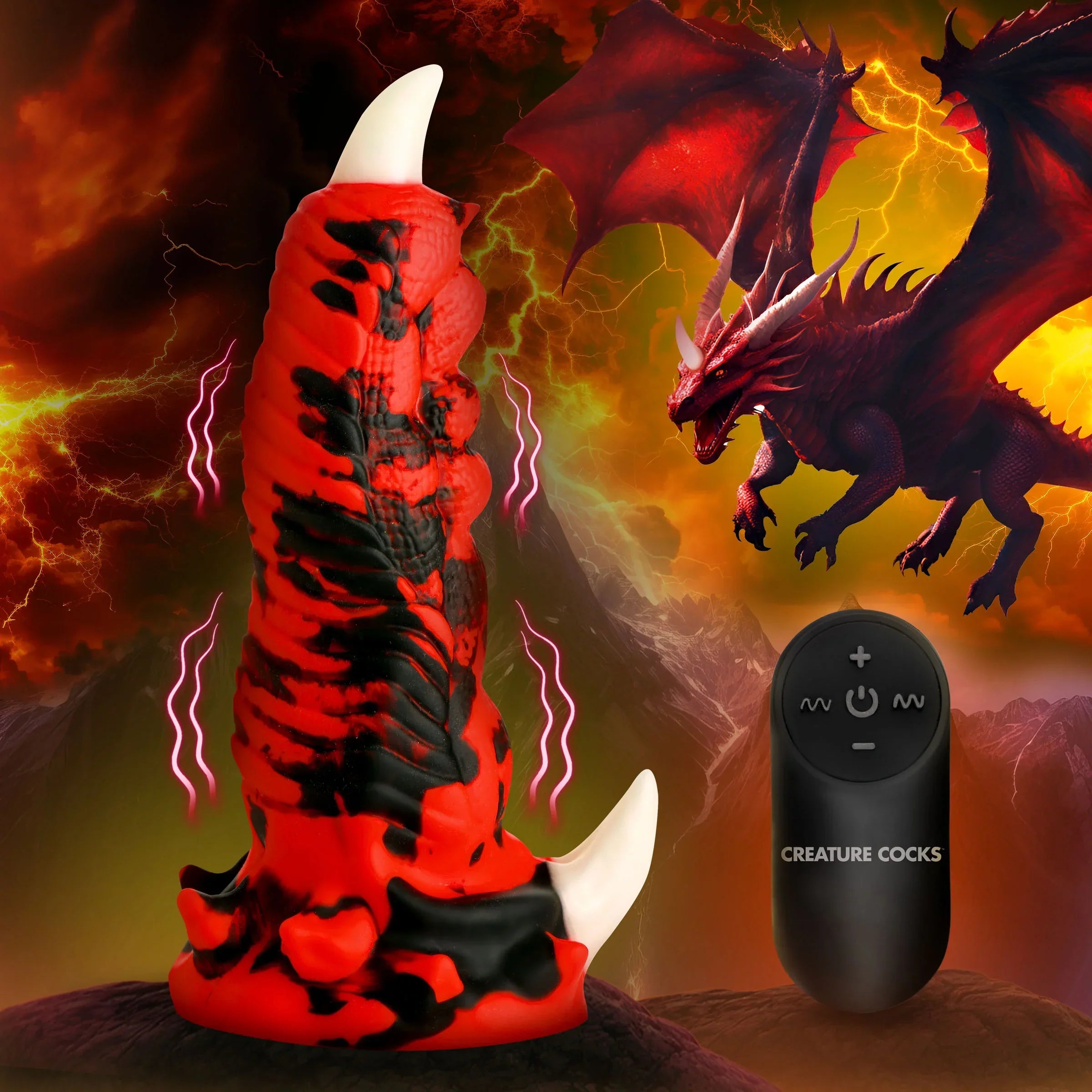Creature Cocks Red Talon Vibrating Rechargeable Silicone Dildo