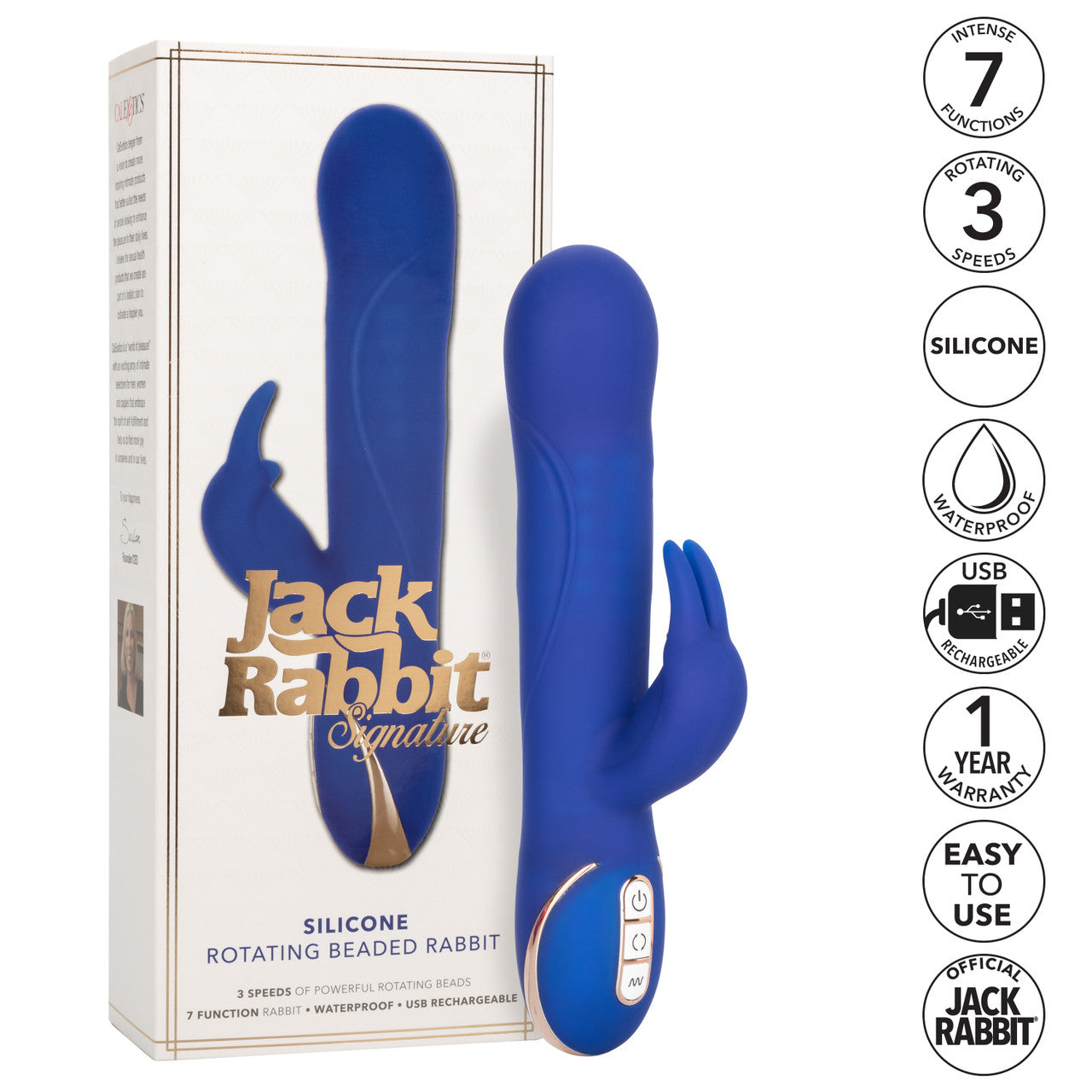 Calexotics Jack Rabbit® Signature Silicone Rotating Beaded Rabbit