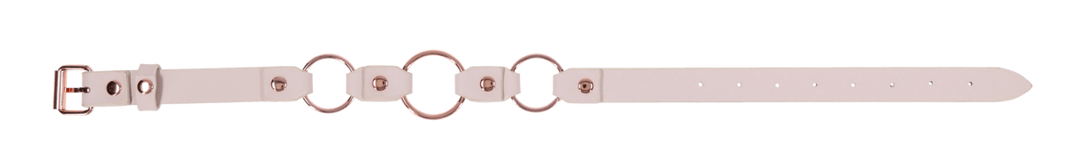 Peaches 'n CreaMe Ring Day Collar – Rose Gold Faux Leather Submissive Necklace