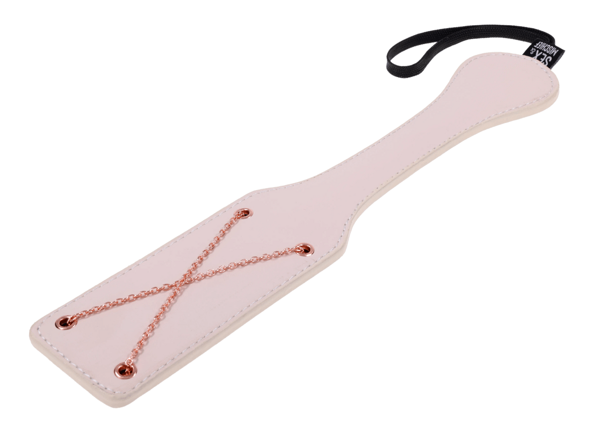 Peaches N CreaMe Chain Impressions Paddle – Double-Sided Faux Leather Spanker