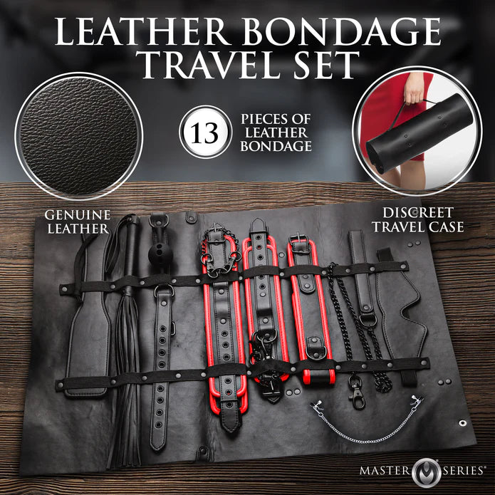 Master Series Scarlet Seduction Leather Bondage Travel Set