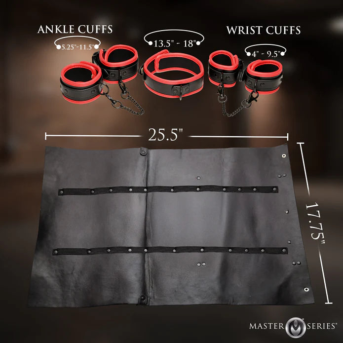Master Series Scarlet Seduction Leather Bondage Travel Set