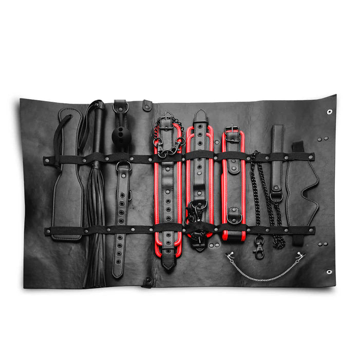 Master Series Scarlet Seduction Leather Bondage Travel Set