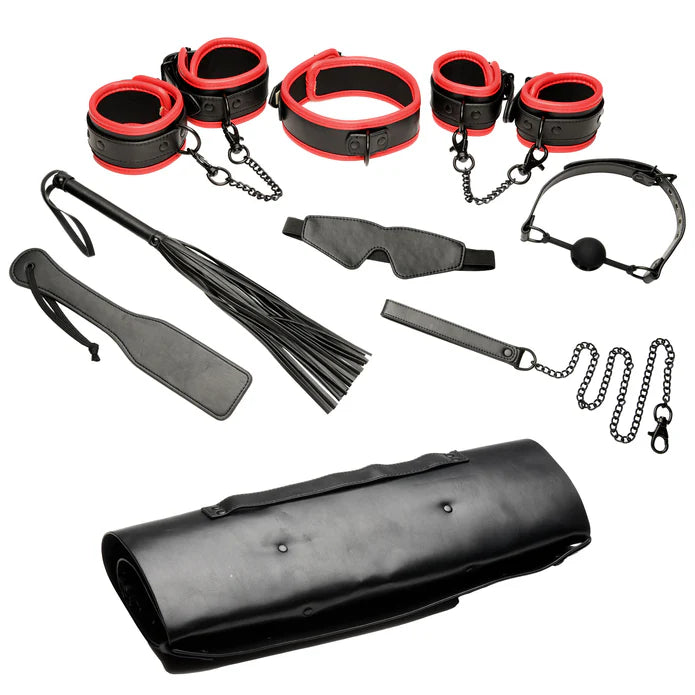 Master Series Scarlet Seduction Leather Bondage Travel Set