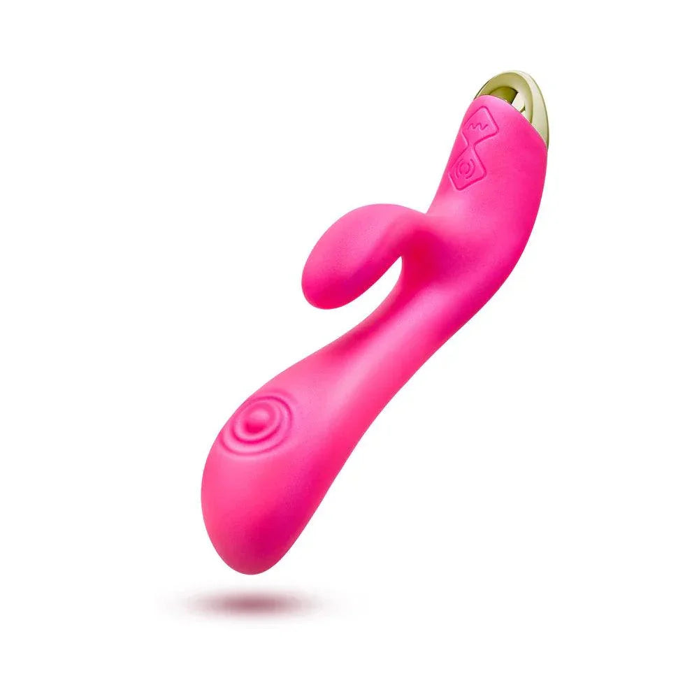 Aria Pleasin' AF Rechargeable Silicone Rabbit Vibrator - Fuchsia - Buy At Luxury Toy X - Free 3-Day Shipping