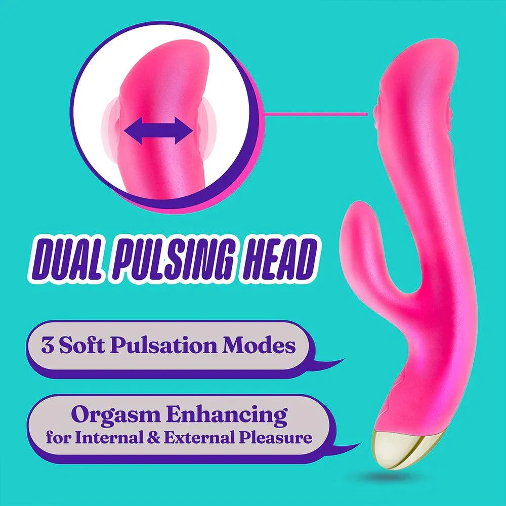 Aria Pleasin' AF Rechargeable Silicone Rabbit Vibrator - Fuchsia - Buy At Luxury Toy X - Free 3-Day Shipping