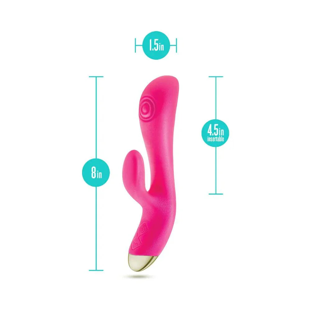 Aria Pleasin' AF Rechargeable Silicone Rabbit Vibrator - Fuchsia - Buy At Luxury Toy X - Free 3-Day Shipping