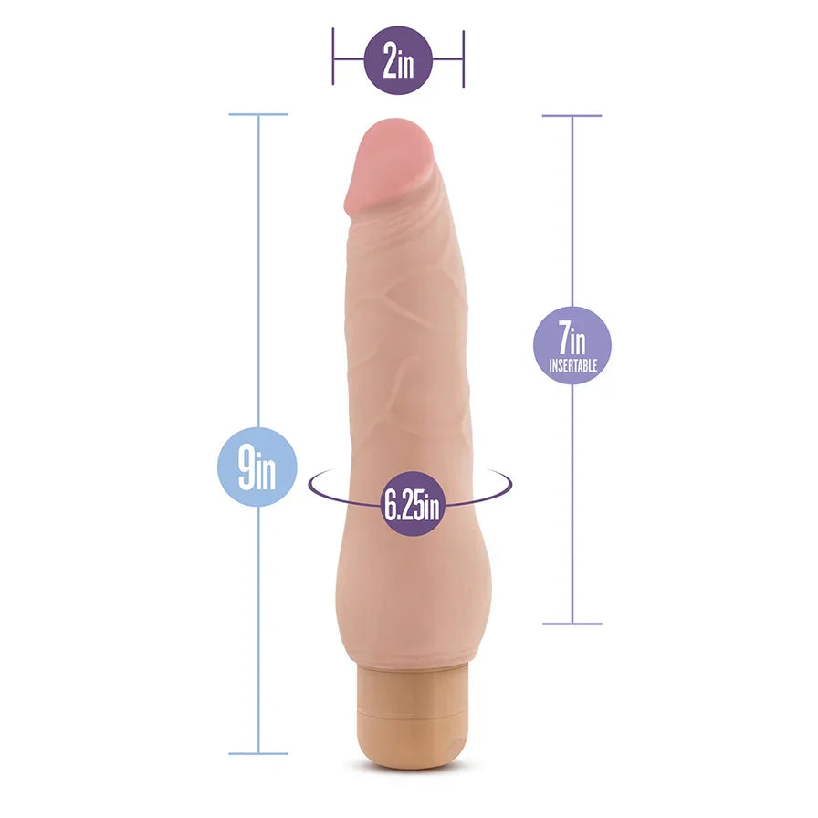 Au Naturel Fabien 9” Vibrating Dual-Density Dildo - Buy At Luxury Toy X - Free 3-Day Shipping