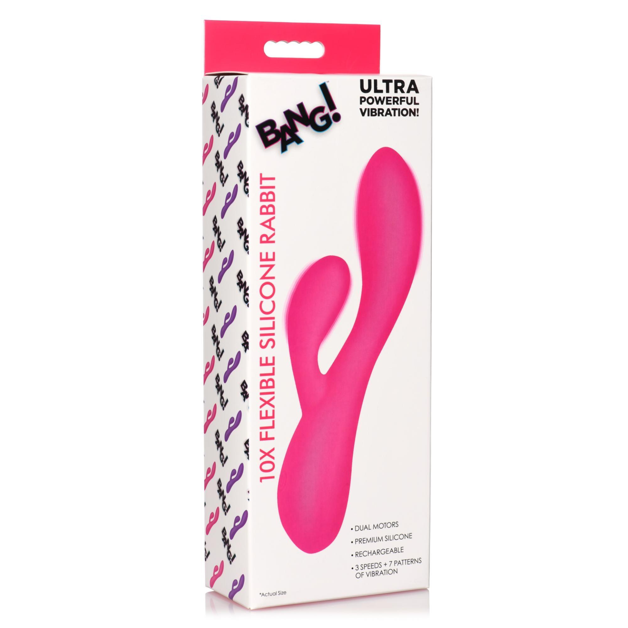 Bang! 10X Flexible Rechargeable Silicone Rabbit Vibrator - Buy At Luxury Toy X - Free 3-Day Shipping