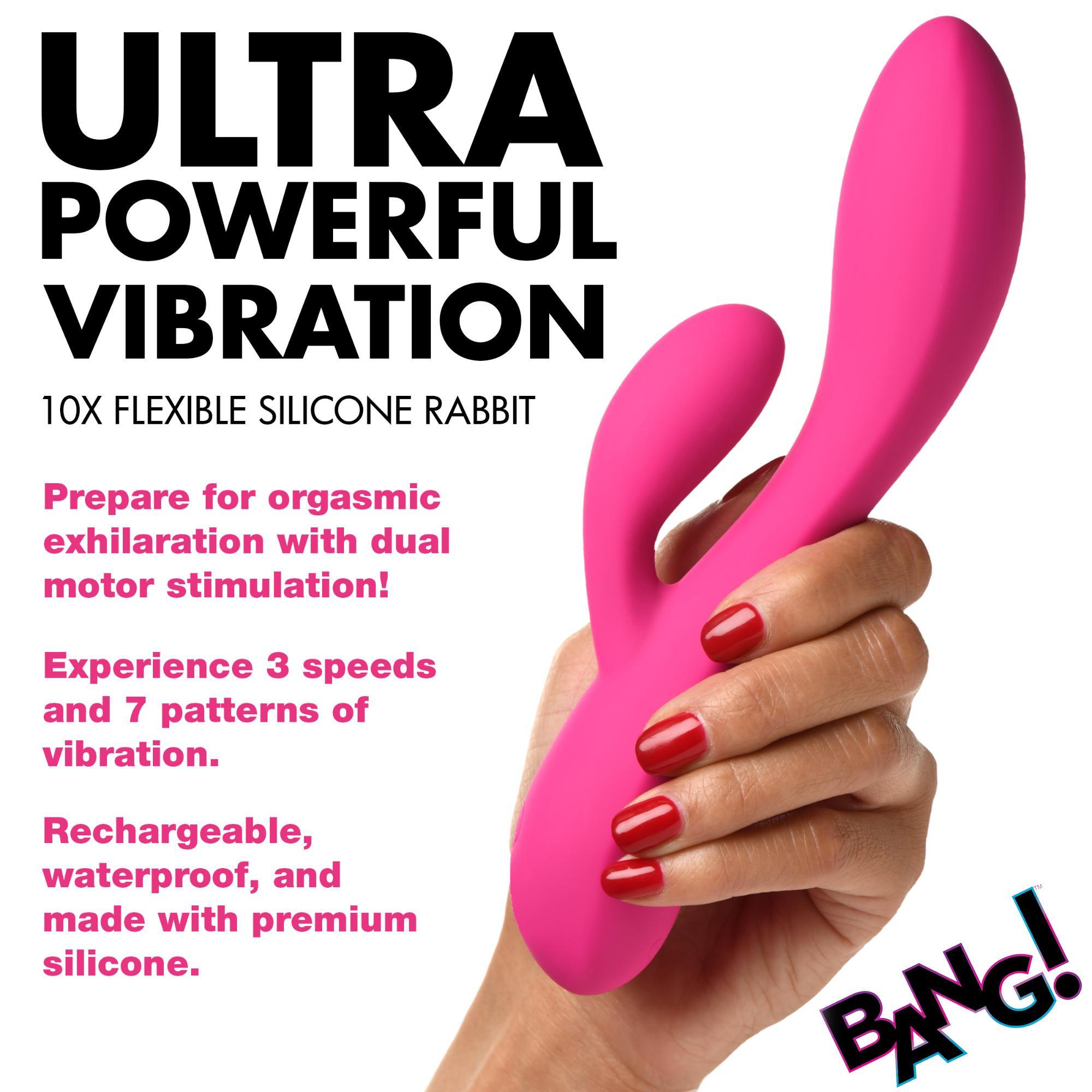 Bang! 10X Flexible Rechargeable Silicone Rabbit Vibrator - Buy At Luxury Toy X - Free 3-Day Shipping