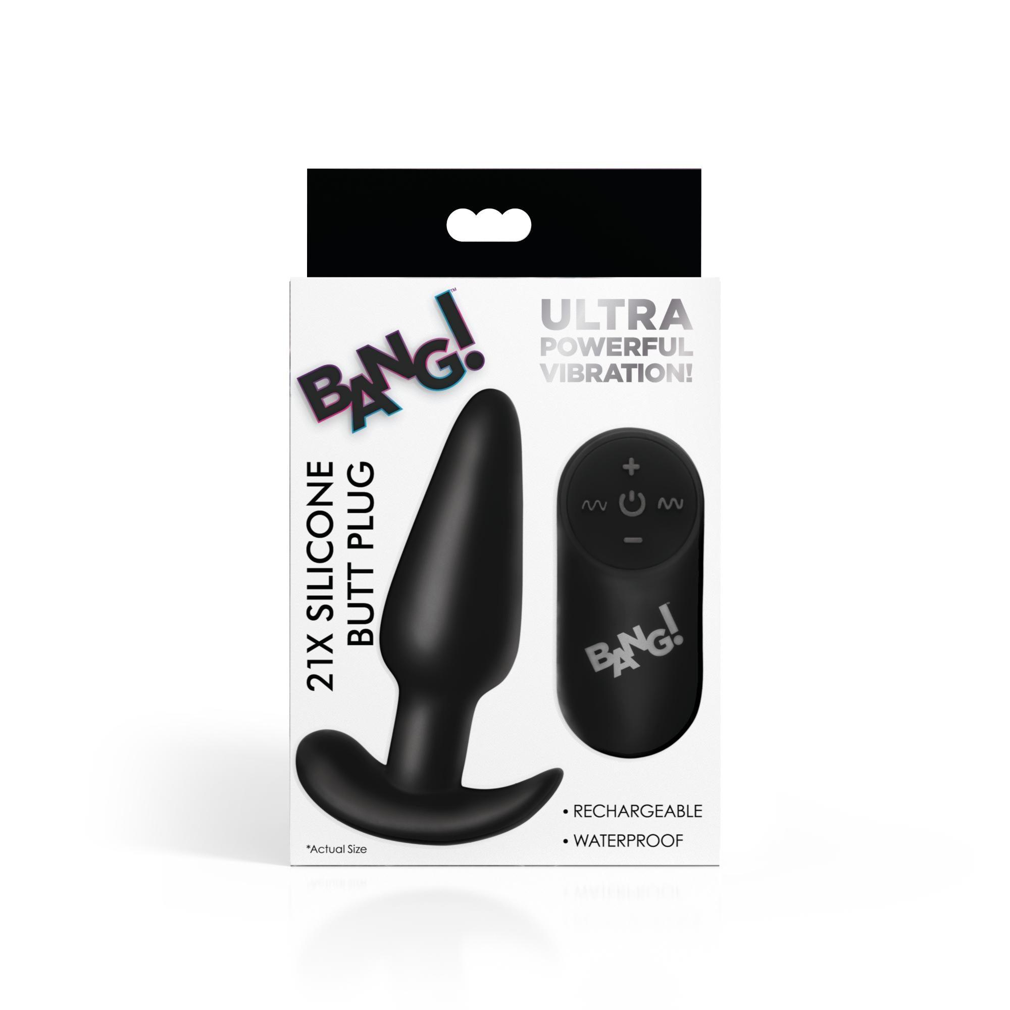 Bang! 21x Vibrating Silicone Rechargeable Butt Plug with Remote Control - Buy At Luxury Toy X - Free 3-Day Shipping