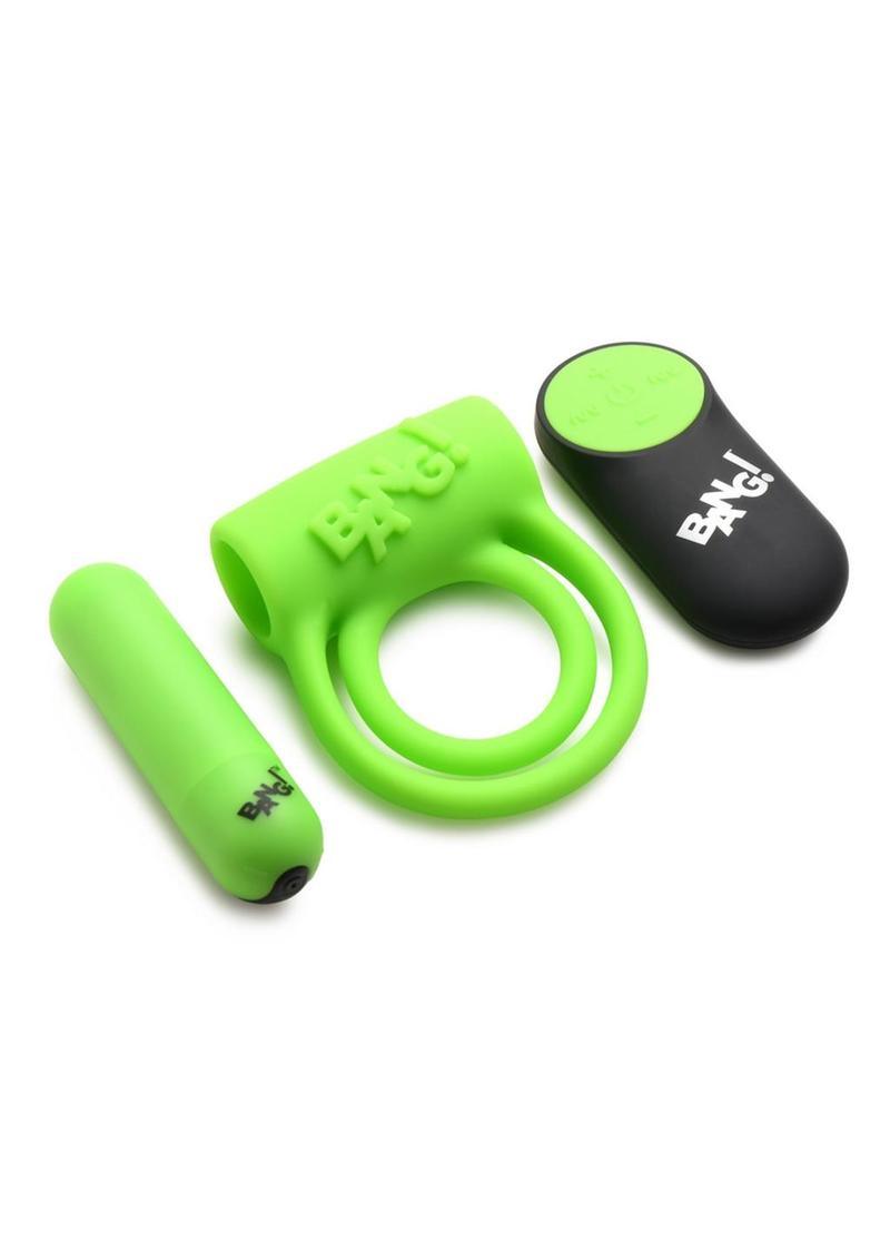 Bang! 28X Glow in The Dark Rechargeable Silicone Cock Ring with Remote Control - Buy At Luxury Toy X - Free 3-Day Shipping