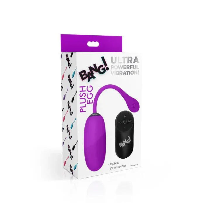 Bang! 28x Plush Silicone Rechargeable Egg with Remote Control - Buy At Luxury Toy X - Free 3-Day Shipping