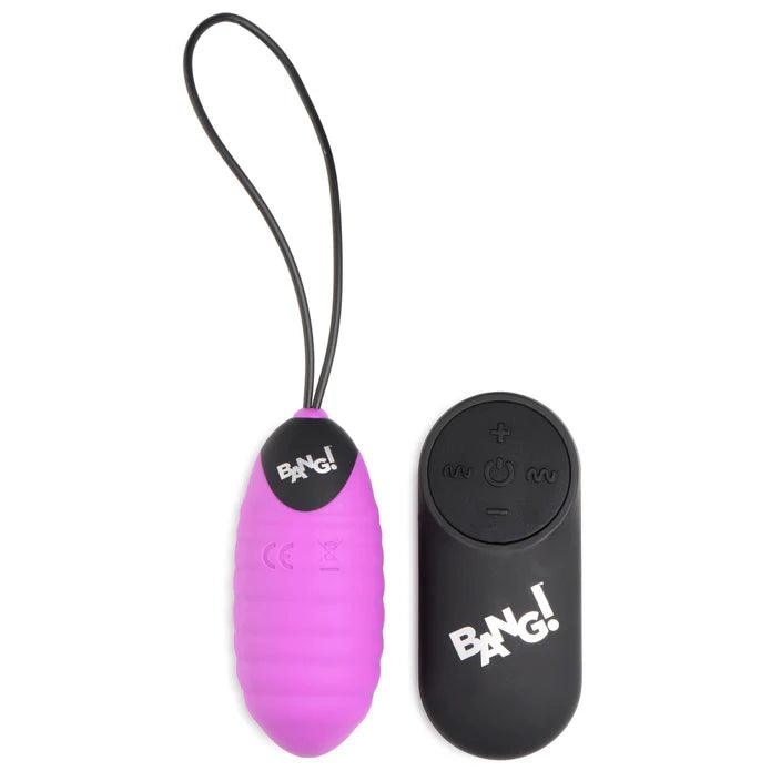 Bang! 28X Ribbed Rechargeable Silicone Egg with Remote Control - Buy At Luxury Toy X - Free 3-Day Shipping