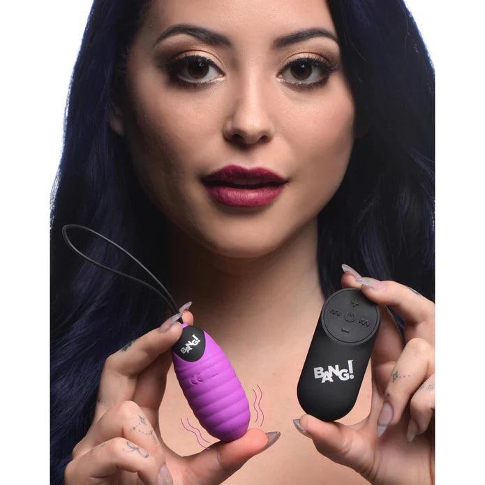 Bang! 28X Ribbed Rechargeable Silicone Egg with Remote Control - Buy At Luxury Toy X - Free 3-Day Shipping